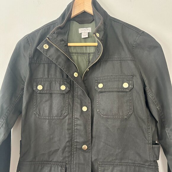 J.Crew Womens Utility Jacket XS Olive Green 100% Cotton - Picture 6 of 11